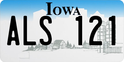 IA license plate ALS121