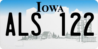 IA license plate ALS122