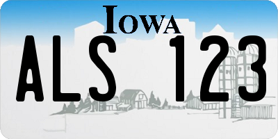 IA license plate ALS123