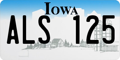 IA license plate ALS125