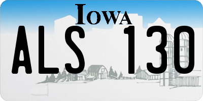 IA license plate ALS130