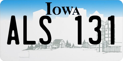 IA license plate ALS131