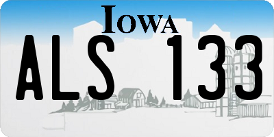 IA license plate ALS133