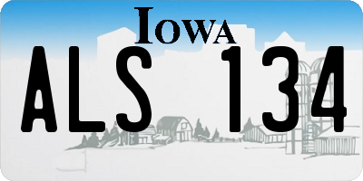 IA license plate ALS134