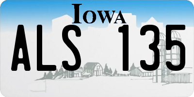 IA license plate ALS135