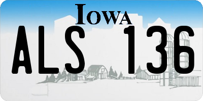 IA license plate ALS136