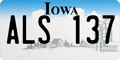 IA license plate ALS137