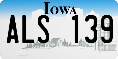 IA license plate ALS139