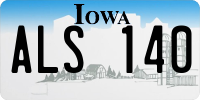 IA license plate ALS140