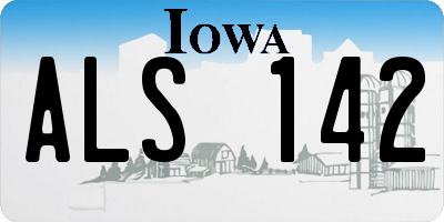 IA license plate ALS142