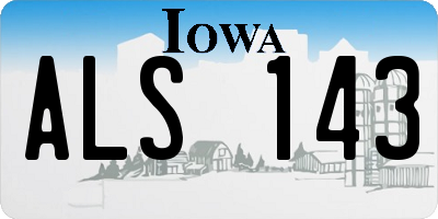 IA license plate ALS143