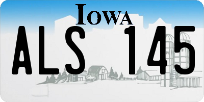 IA license plate ALS145