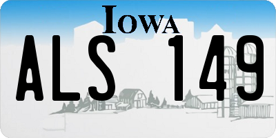 IA license plate ALS149
