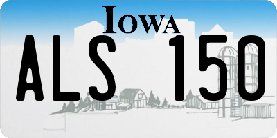 IA license plate ALS150