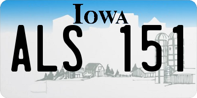 IA license plate ALS151
