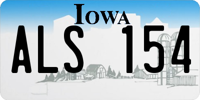 IA license plate ALS154