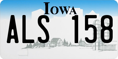 IA license plate ALS158