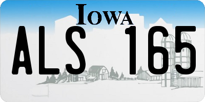 IA license plate ALS165