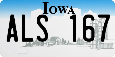 IA license plate ALS167