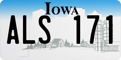 IA license plate ALS171