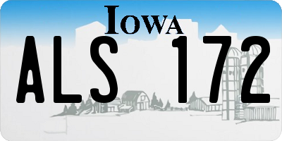 IA license plate ALS172