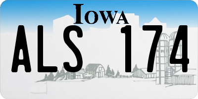 IA license plate ALS174