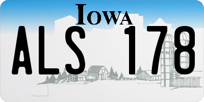 IA license plate ALS178