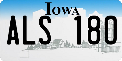 IA license plate ALS180