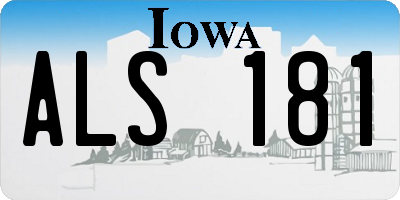 IA license plate ALS181