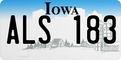 IA license plate ALS183