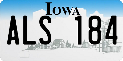 IA license plate ALS184