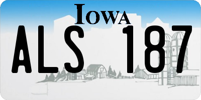 IA license plate ALS187
