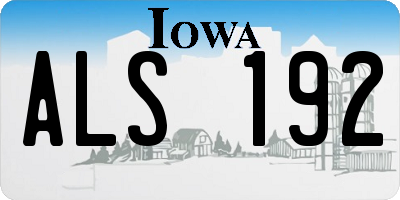 IA license plate ALS192