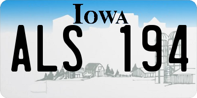 IA license plate ALS194