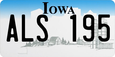 IA license plate ALS195