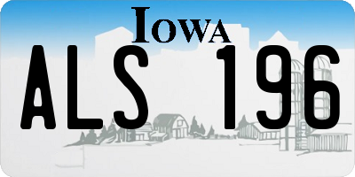 IA license plate ALS196