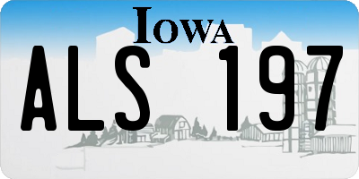 IA license plate ALS197