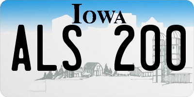 IA license plate ALS200