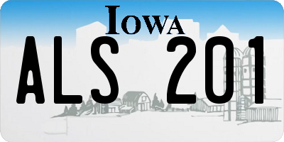 IA license plate ALS201