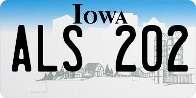 IA license plate ALS202