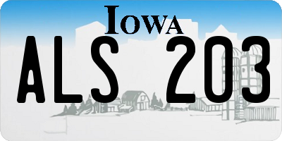IA license plate ALS203
