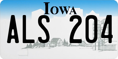 IA license plate ALS204