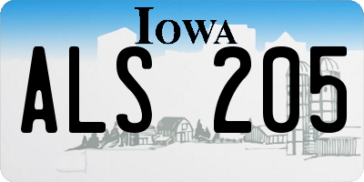 IA license plate ALS205