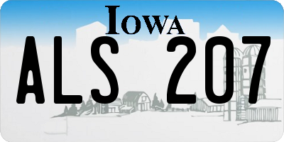IA license plate ALS207