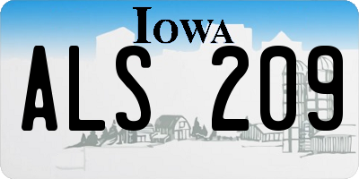 IA license plate ALS209