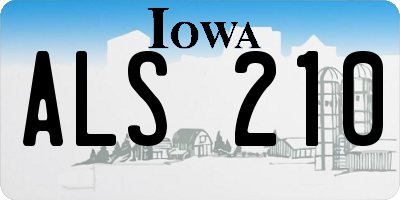 IA license plate ALS210