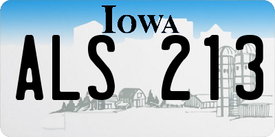 IA license plate ALS213