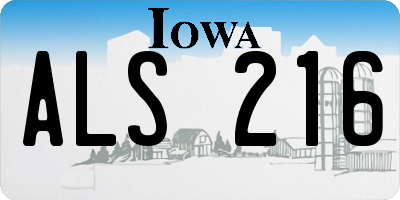 IA license plate ALS216