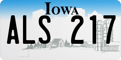 IA license plate ALS217