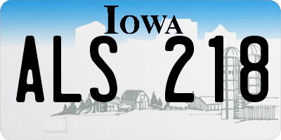 IA license plate ALS218